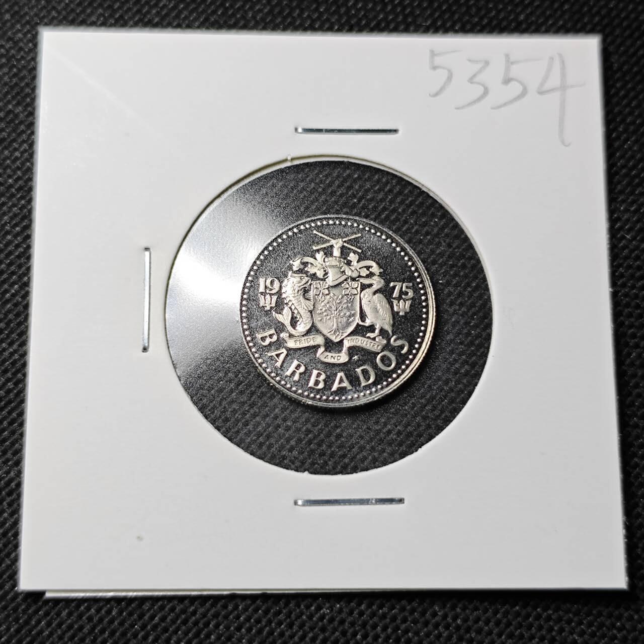 KK钱币收藏小铺 第353场 2月预留时间 周末发货  1975巴巴多斯10分 精制币