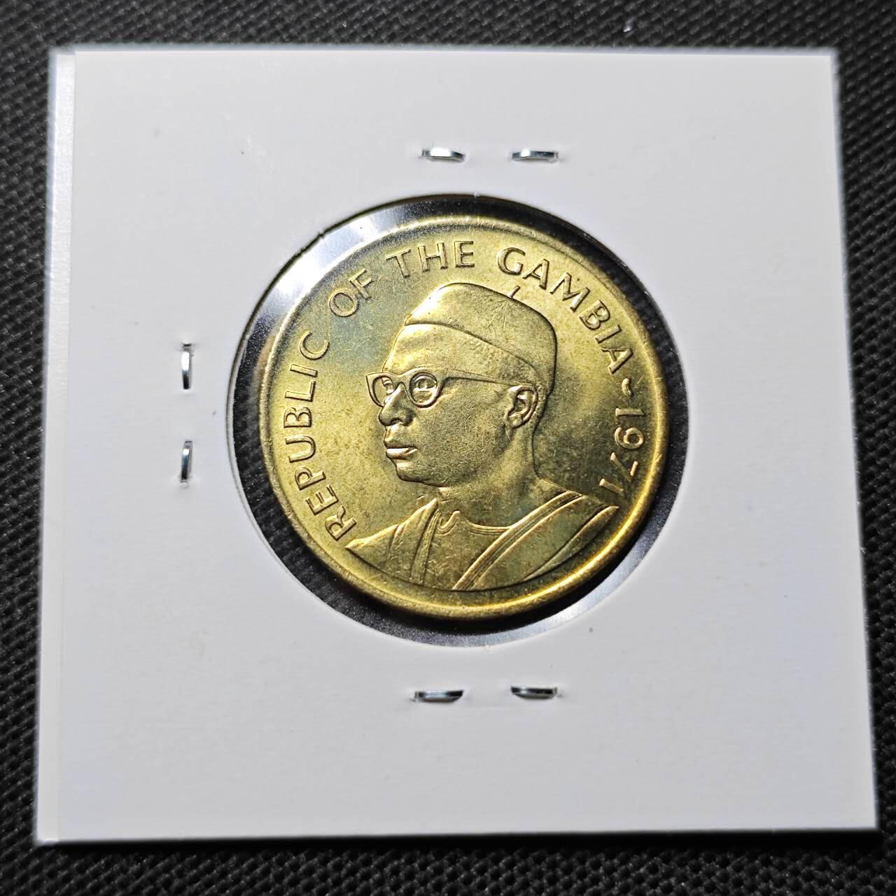 KK钱币收藏小铺 第353场 2月预留时间 周末发货  1971冈比亚10分 好品