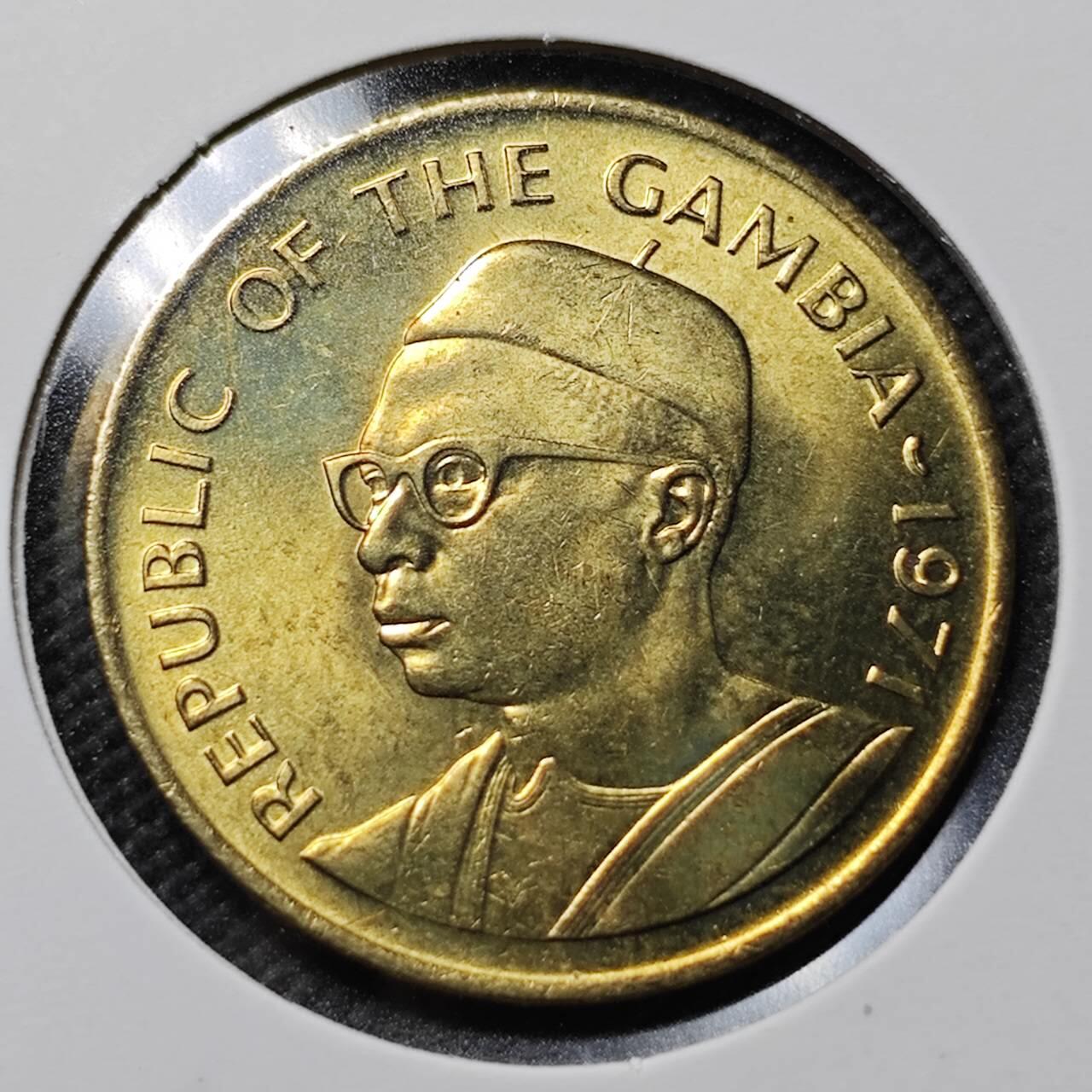 KK钱币收藏小铺 第353场 2月预留时间 周末发货  1971冈比亚10分 好品