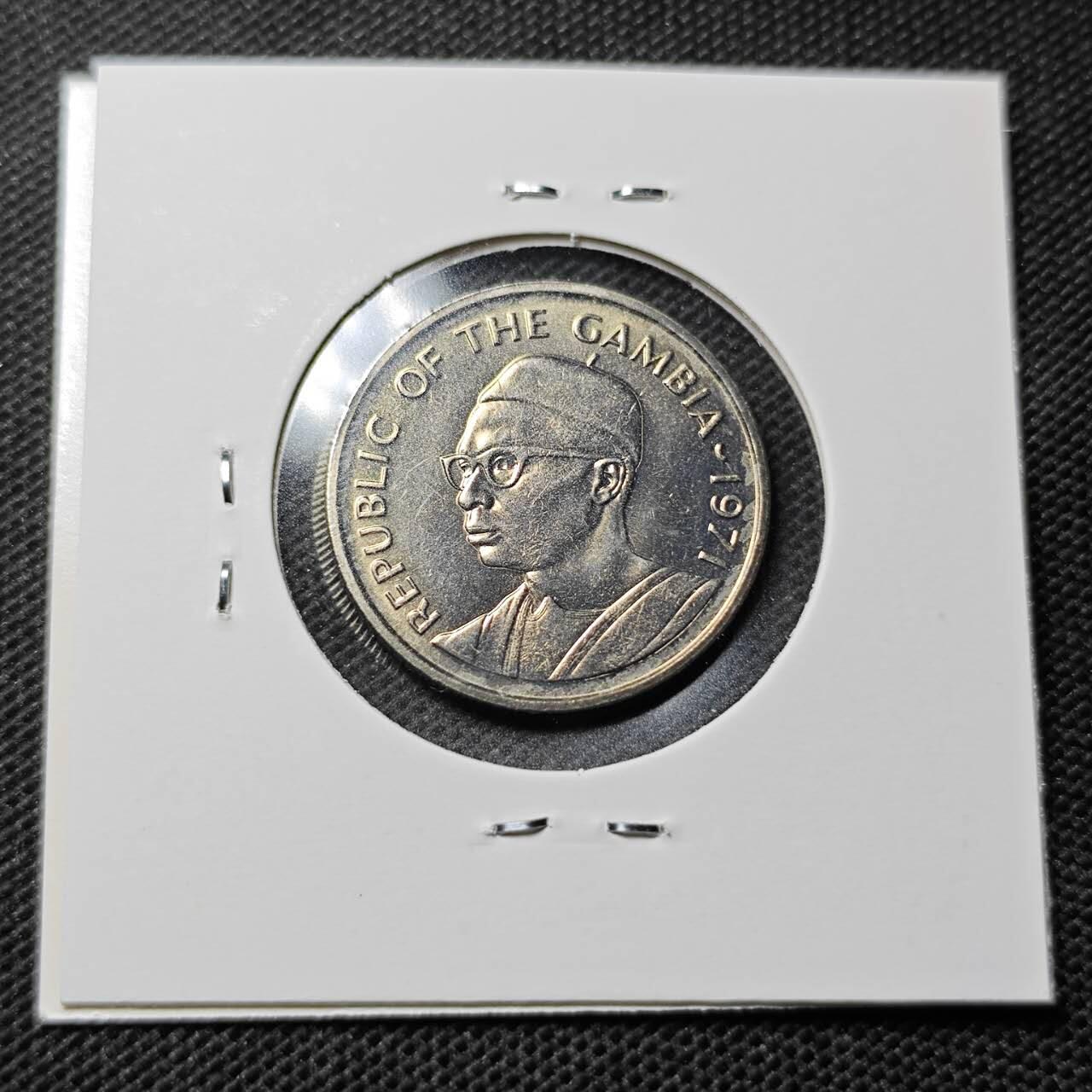 KK钱币收藏小铺 第353场 2月预留时间 周末发货  1971冈比亚25分 好品
