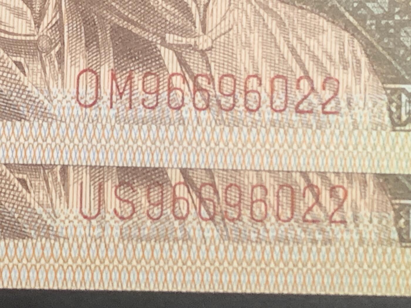 汇源轩收藏35期25.11.7 【双胞胎.朦胧号 】8001 OM.  US  96696022     裸币2张，可遇不可求，喜欢的不要错过，绝品无斑。