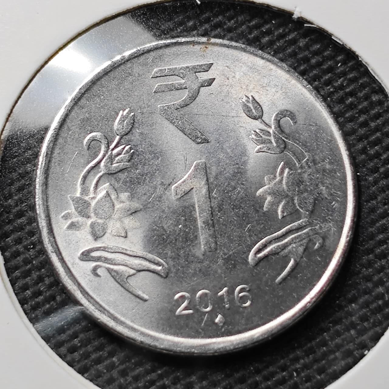 KK钱币收藏小铺 第353场 2月预留时间 周末发货  2016印度1卢比 好品