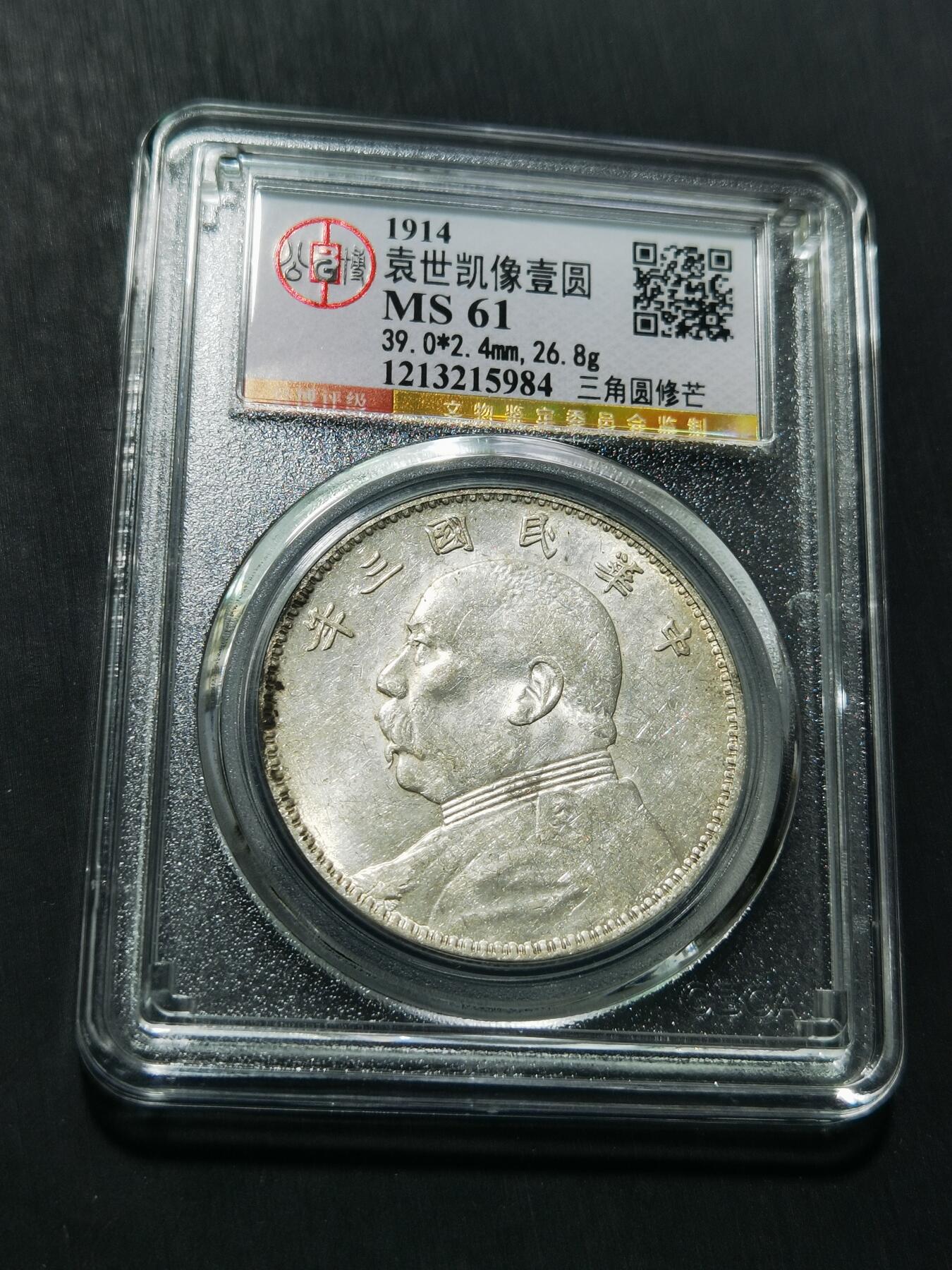 天下钱庄专场欢迎参拍 公博评级MS61三角元修芒版大头