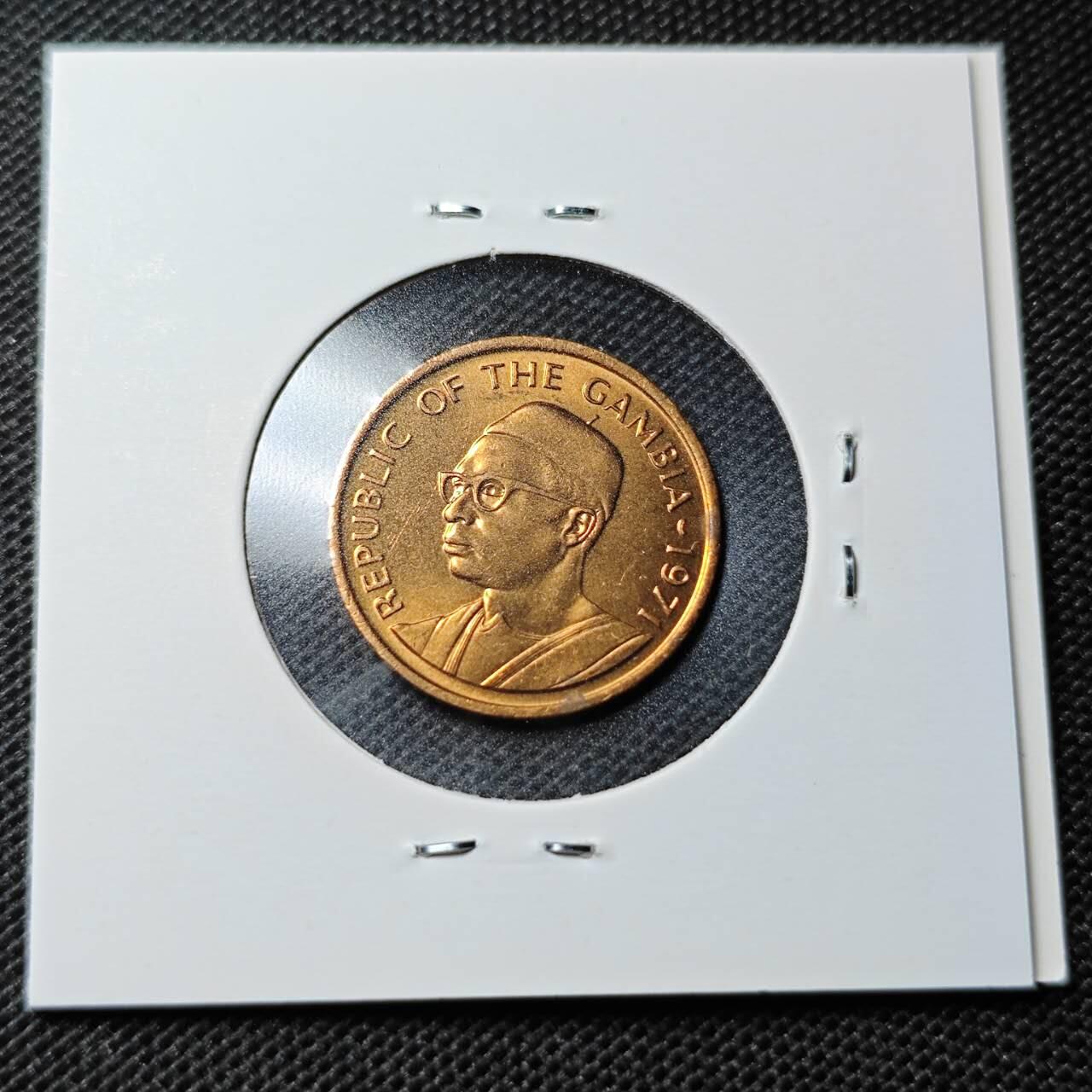 KK钱币收藏小铺 第353场 2月预留时间 周末发货  1971冈比亚5分铜币 好品