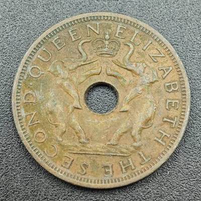 【淘币小摊】限时拍第七百五十八拍  国庆10连拍 老铜币场 外出13号发货 满百包邮可预留两周  周一统一发货  - 罗德西亚和尼萨兰1963年伊丽莎白二世1便士铜币