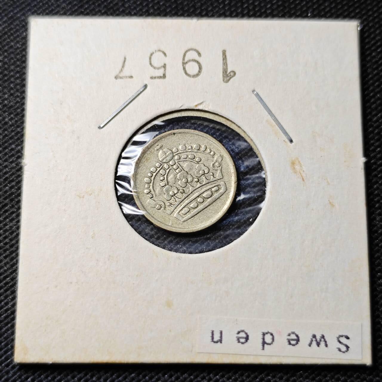KK钱币收藏小铺 第353场 2月预留时间 周末发货  1957瑞典10欧尔银币