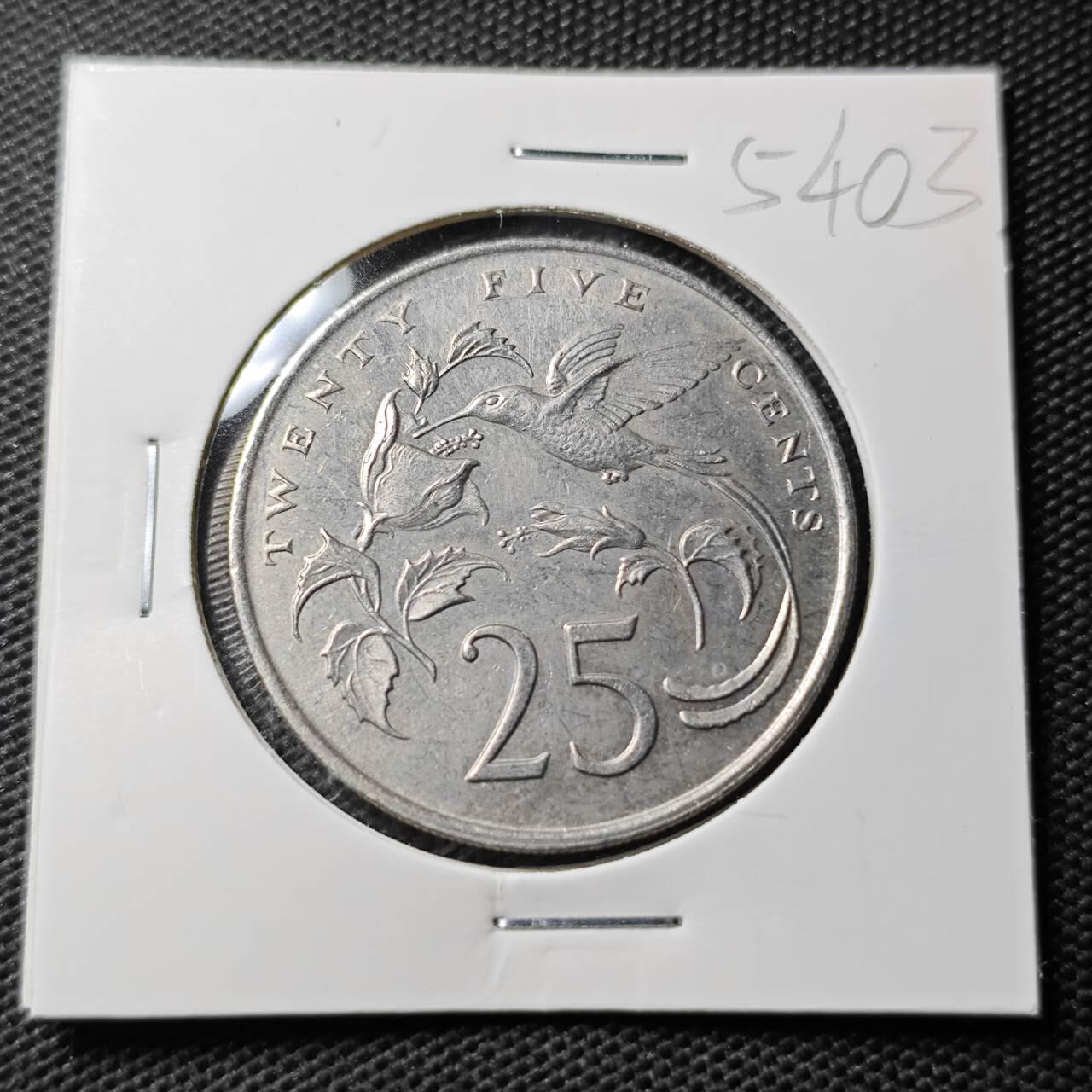 KK钱币收藏小铺 第354场 2月预留时间 周末发货  1987牙买加25分 蜂鸟