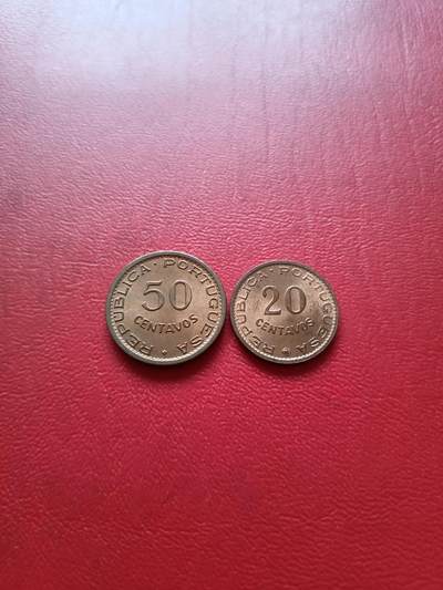 【云涧收藏】第六十八场 - 葡属圣多美和普林西比1962年20、50分2枚，UNC