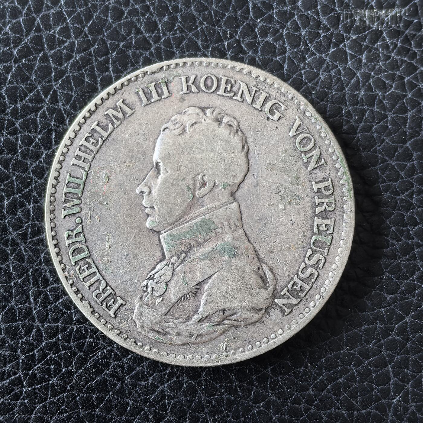 道一币馆币章第一百四十九场 普鲁士德国1817年弗里德里希三世大炮1泰勒银币  22.2g 750S