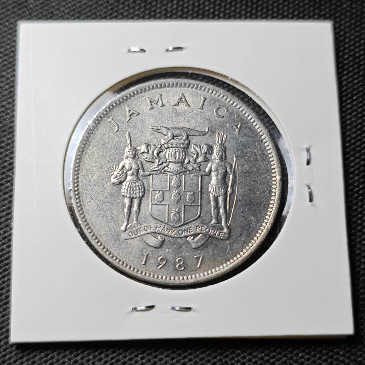 KK钱币收藏小铺 第354场 2月预留时间 周末发货  1987牙买加25分 蜂鸟