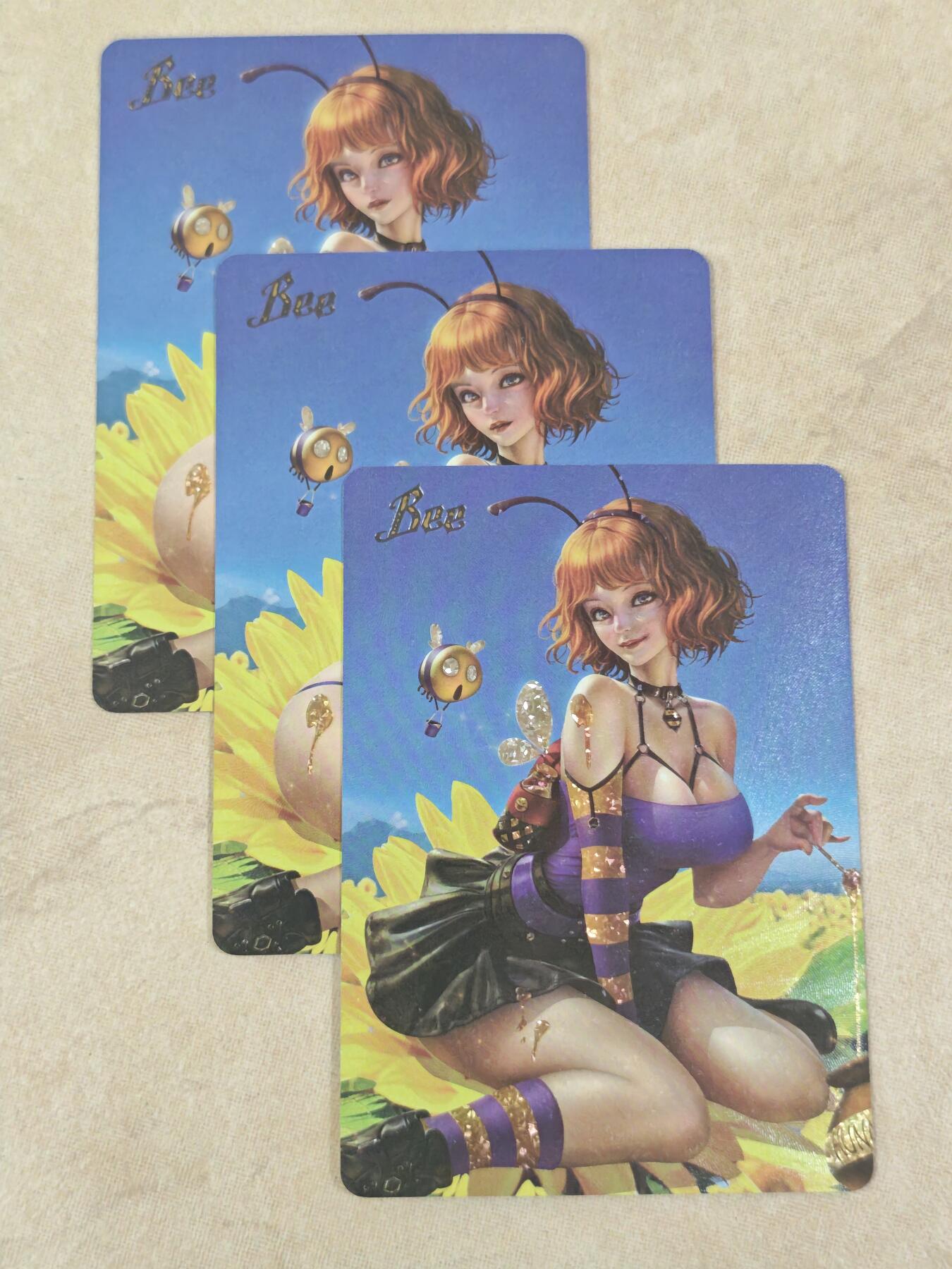 夜之极第三十二期 （10月7日周二晚9点截拍，欢迎竞拍） 小蜜蜂 3服饰渐变艺术卡 钻闪