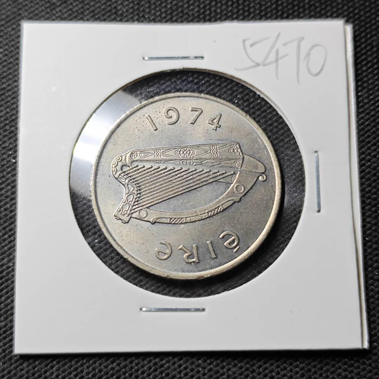 KK钱币收藏小铺 第354场 2月预留时间 周末发货  1974爱尔兰10便士 好品