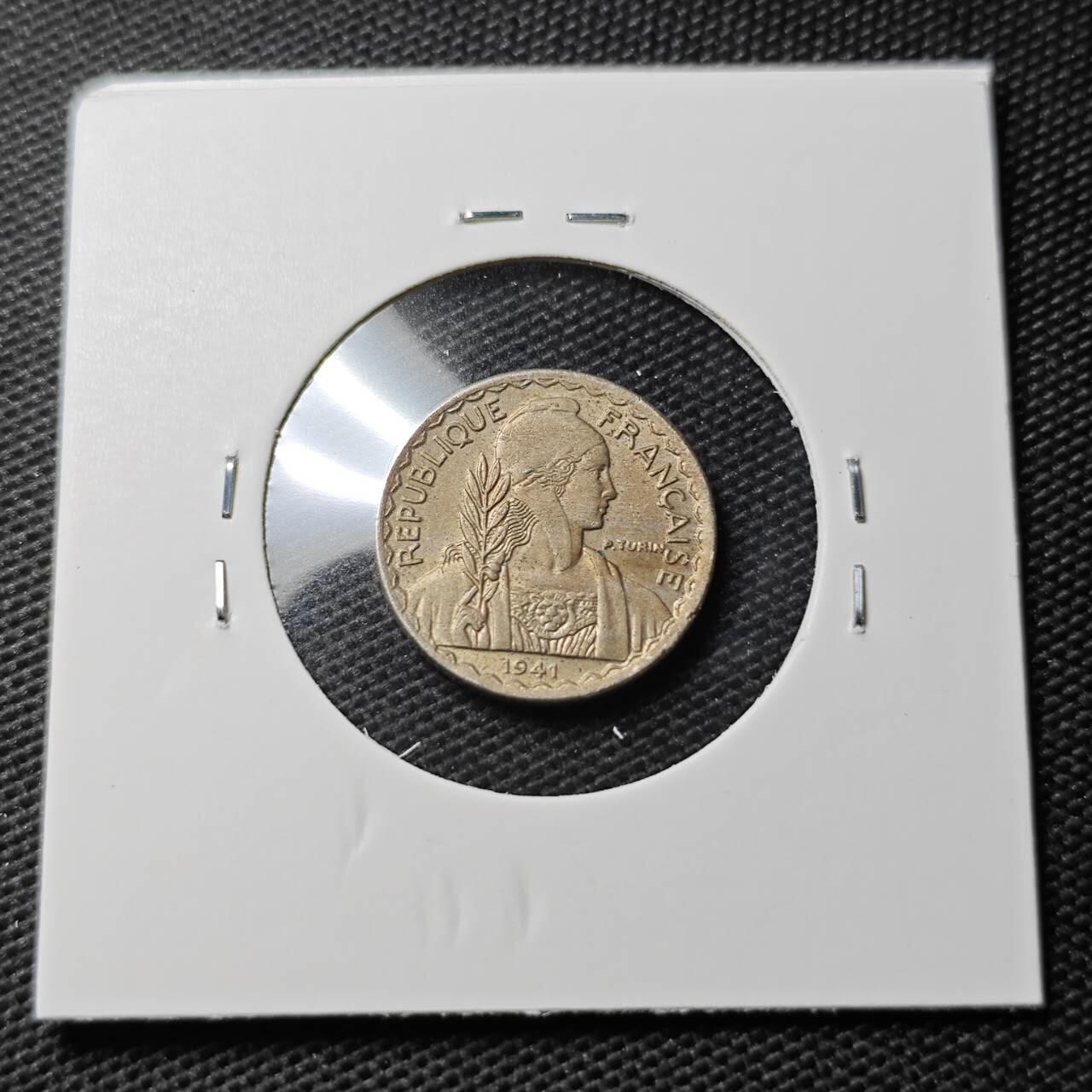 KK钱币收藏小铺 第354场 2月预留时间 周末发货  1941法属印支10分镍币 底板干净