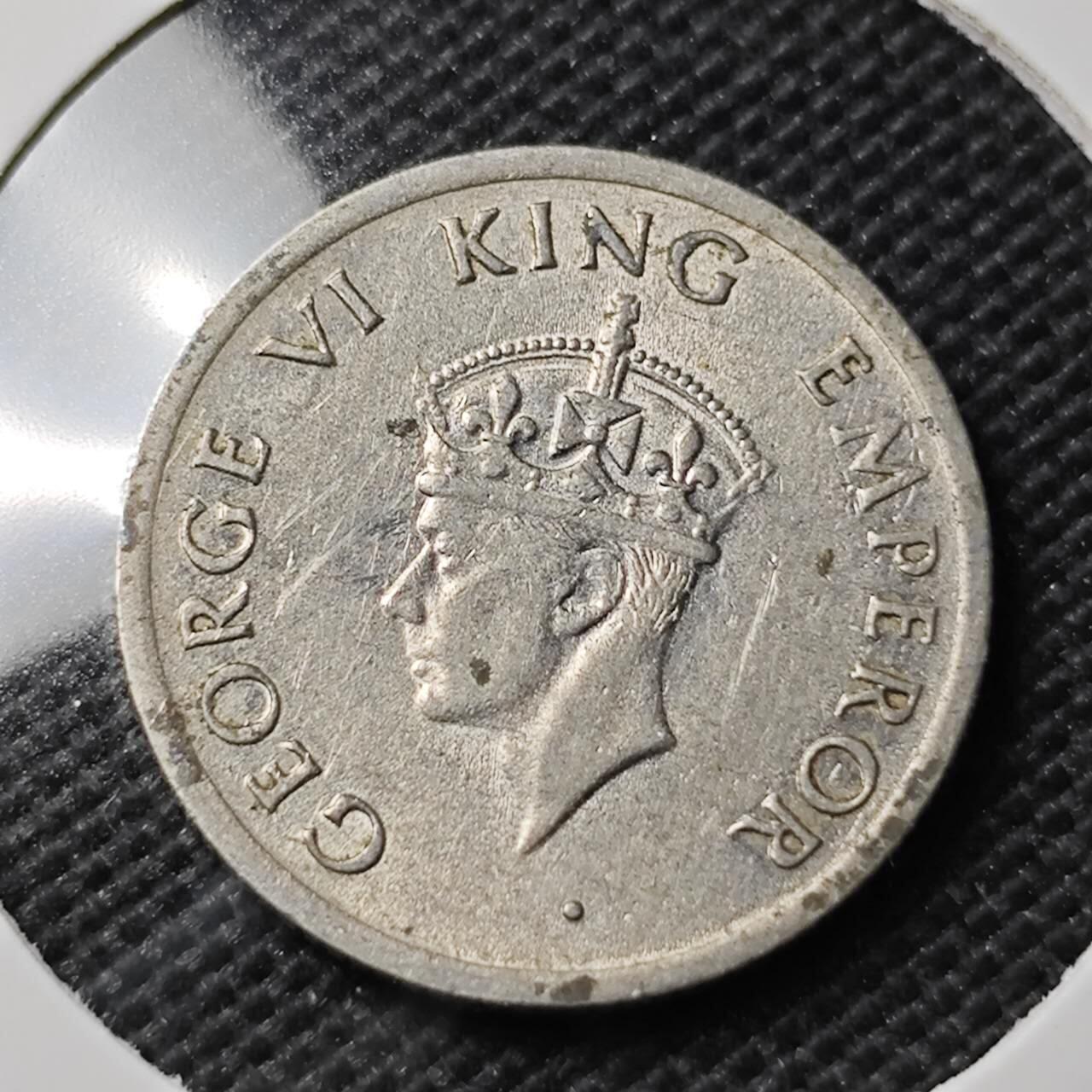 KK钱币收藏小铺 第354场 2月预留时间 周末发货  1947英属印度1/4卢比