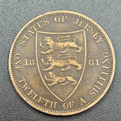 【淘币小摊】限时拍第七百五十八拍  国庆10连拍 老铜币场 外出13号发货 满百包邮可预留两周  周一统一发货  - 泽西岛1881年维多利亚1/12先令铜币