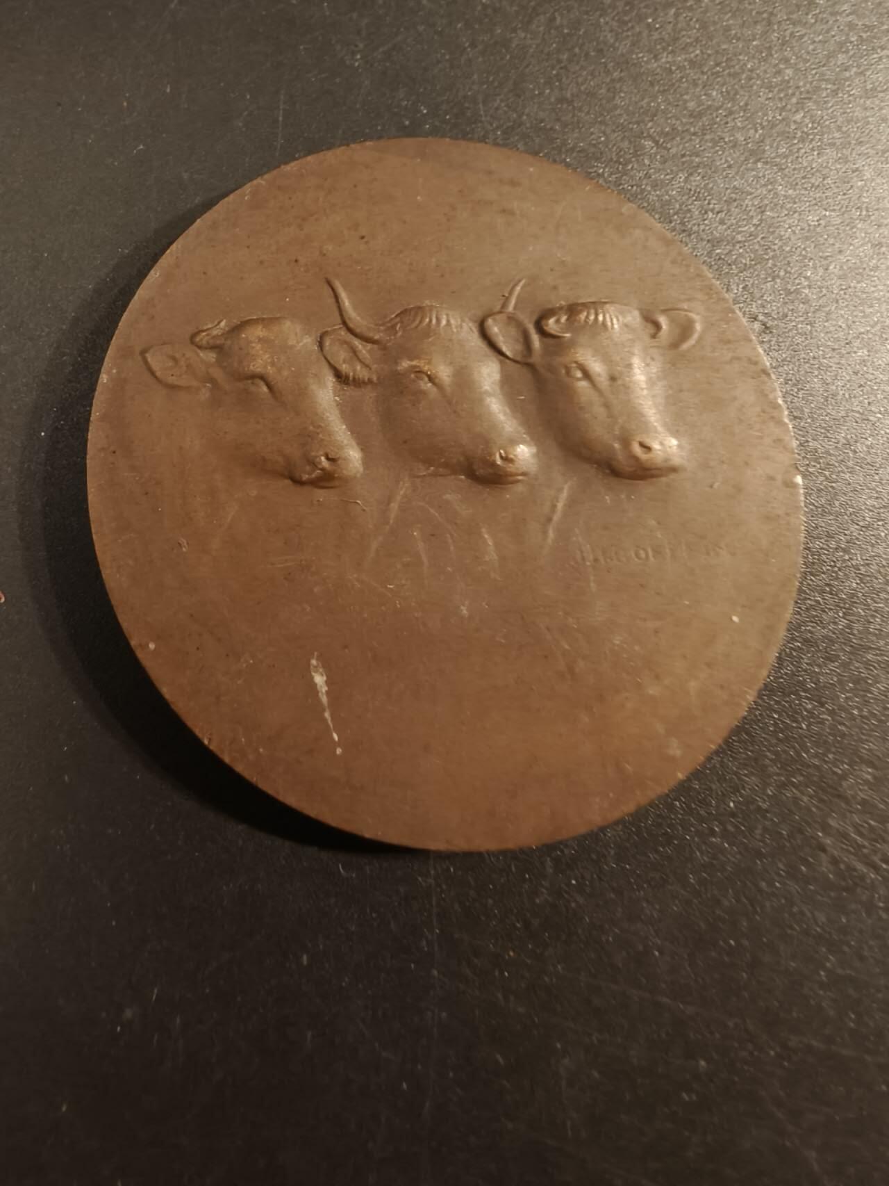 老王徽章第154期  法国索姆市农业协会协会大铜章 直径50mm 重量66.3g