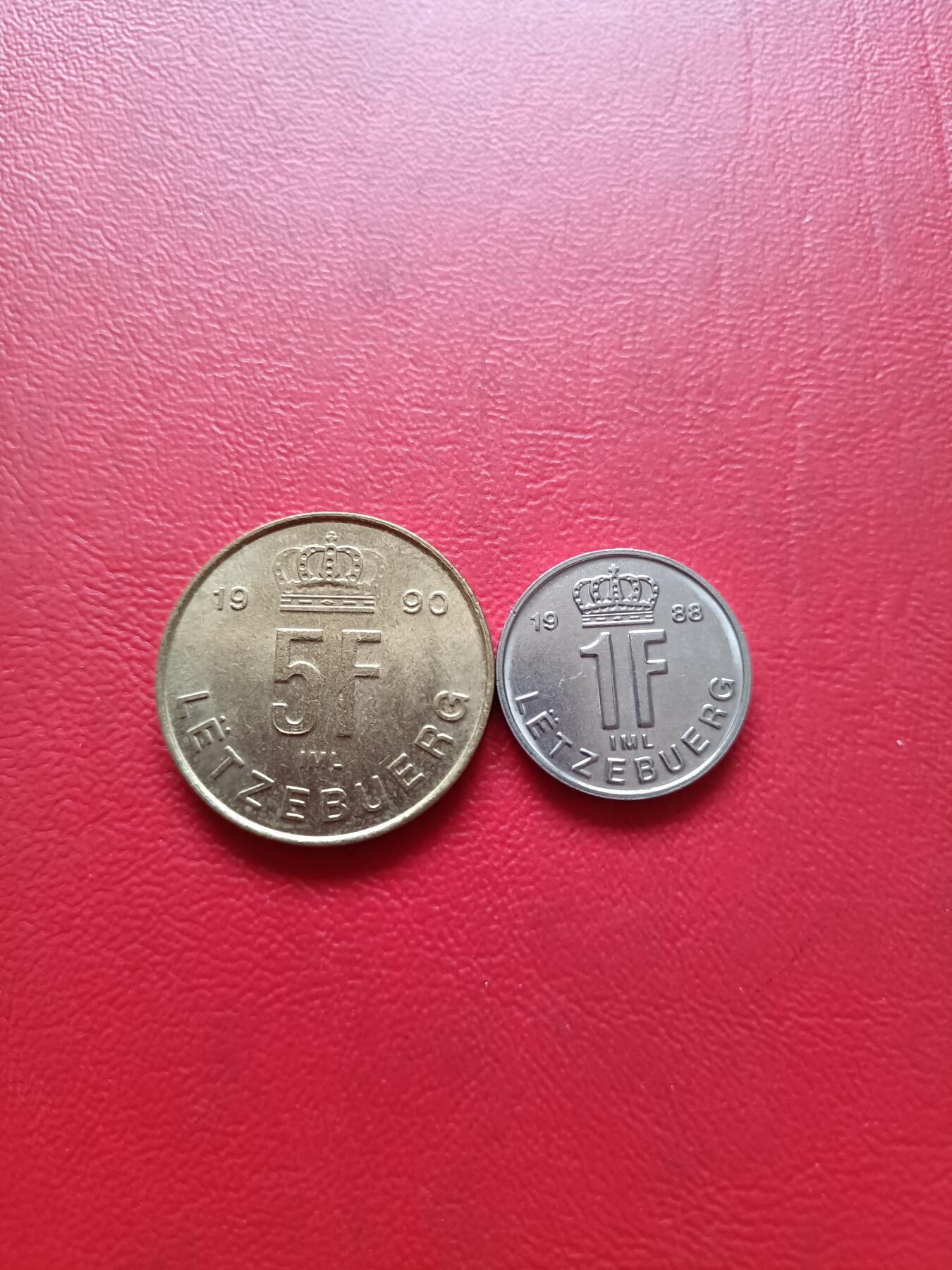 【云涧收藏】第六十八场 卢森堡1、5法朗2枚，UNC