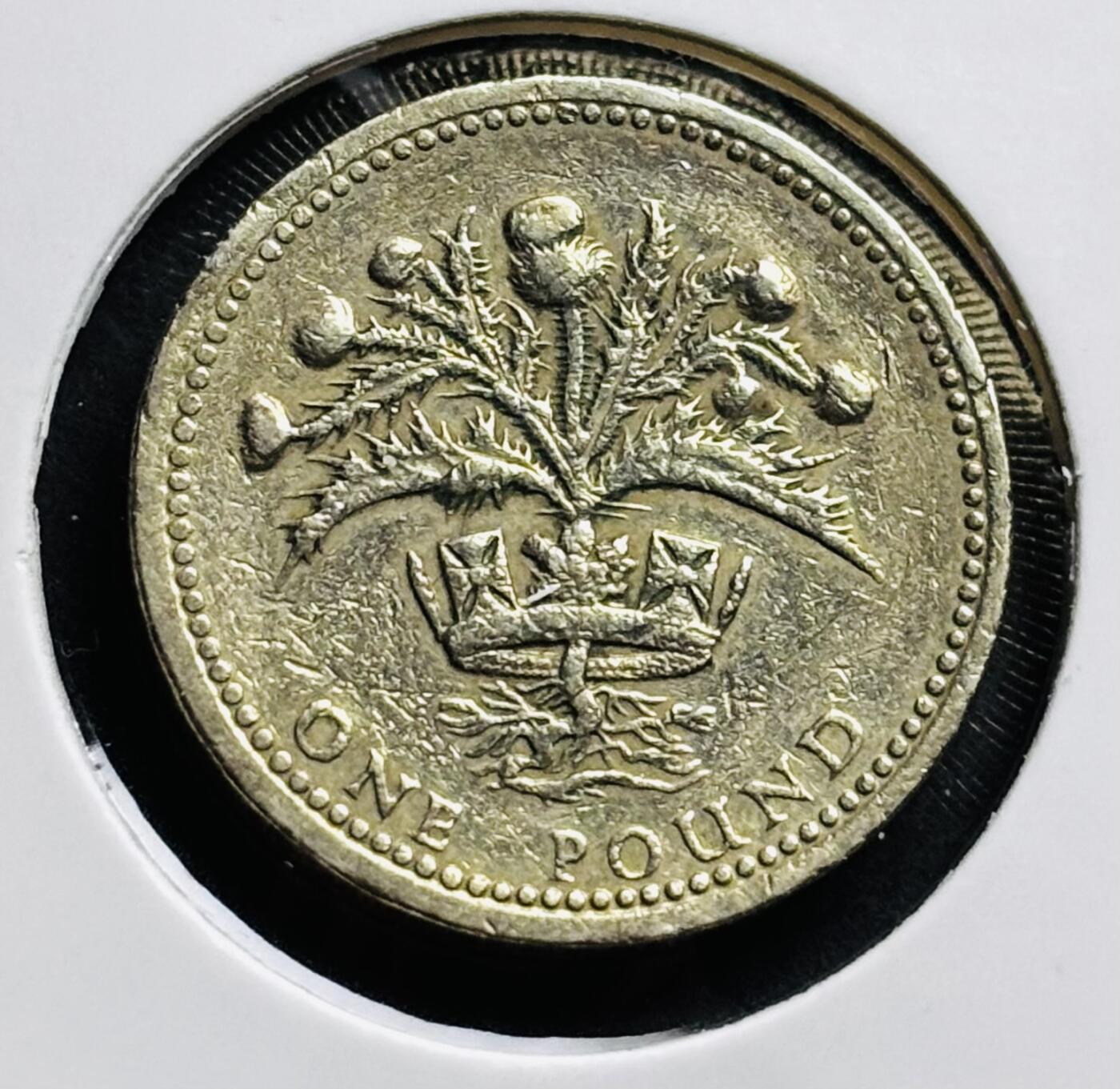 文馨钱币收藏第 274 场，批量银币，散币场 长期接收代拍品 1984 年英国伊丽莎白二世 苏格兰蓟 1 镑铜币，第二版独年份