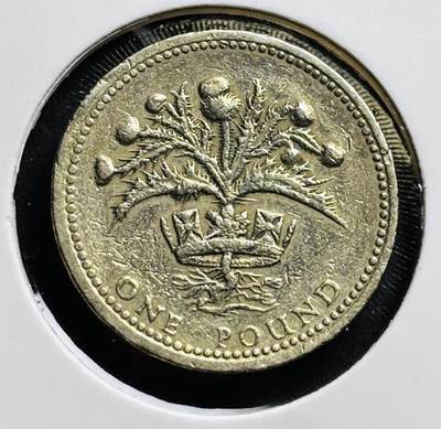 文馨钱币收藏第 274 场，批量银币，散币场 长期接收代拍品 - 1984 年英国伊丽莎白二世 苏格兰蓟 1 镑铜币，第二版独年份
