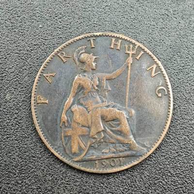 【淘币小摊】限时拍第七百五十八拍  国庆10连拍 老铜币场 外出13号发货 满百包邮可预留两周  周一统一发货  - 英国1901年维多利亚法新铜币