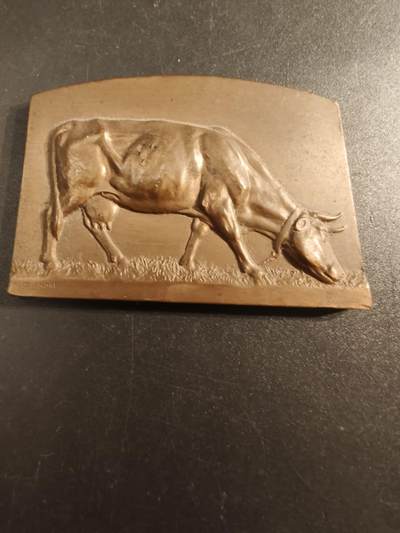 老王徽章第154期 - 法国索姆市农业协会方形大铜章     尺寸60×40mm.   重量115.5g
