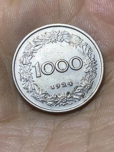 2025年第一百零四场(总第一百三十场）外国好品散币及老藏家邮票场(免佣金) - 奥地利🇦🇹1924年1000克朗(二战前共和国时期第一套最大面值)
