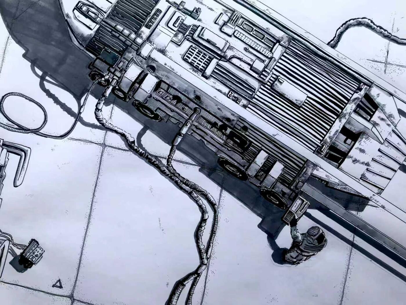 零元拍：歪歪亲笔签名系列作品装饰画，作品名称《Y-WING》，作品尺寸：1.2X0.6M，超厚300g泛太克艺术纸，爱普生原装墨水艺术微喷，限量200张，每张均有艺术家亲笔签名及手写编号，不含装裱