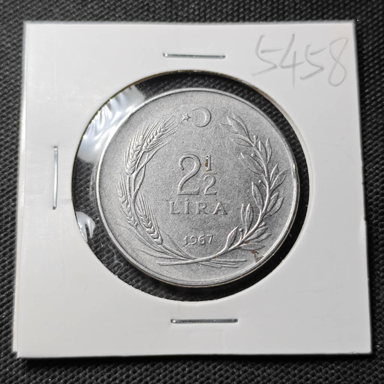 KK钱币收藏小铺 第354场 2月预留时间 周末发货  1967土耳其2.5里拉