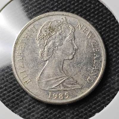 KK钱币收藏小铺 第354场 2月预留时间 周末发货 -  1985新西兰5分 浅雕版 加拿大代铸