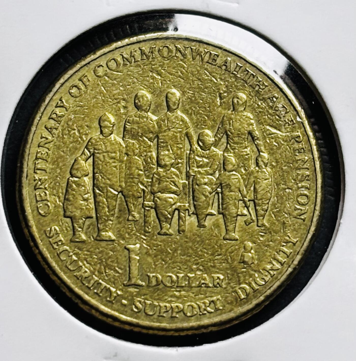 文馨钱币收藏第 274 场，批量银币，散币场 长期接收代拍品 澳大利亚2009年1元铝青铜纪念币 养老金制度百年 