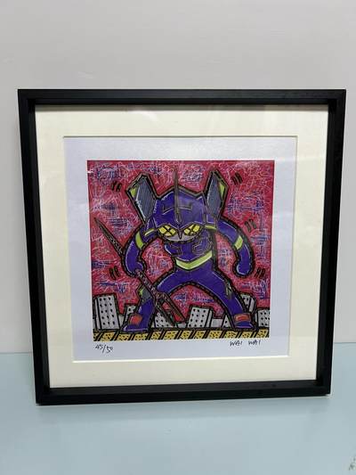 零元拍：歪歪亲笔签名 OWSON 系列作品装饰画《EVA》，已做装裱 合金相框尺寸25/25CM。因展品出展，镜框或亚克力可能有轻微划痕，介意勿拍 - 零元拍：歪歪亲笔签名 OWSON 系列作品装饰画《EVA》，已做装裱 合金相框尺寸25/25CM。因展品出展，镜框或亚克力可能有轻微划痕，介意勿拍