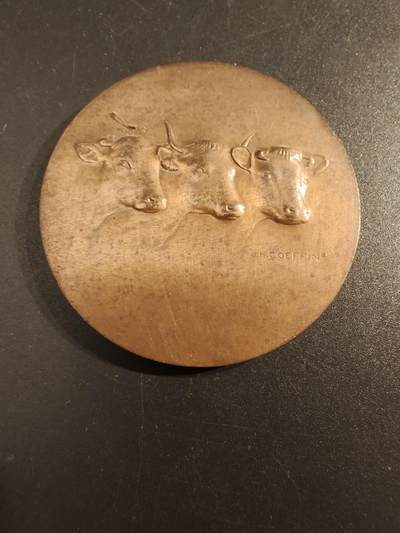 老王徽章第154期 -  法国索姆市农业协会协会大铜章 直径50mm 重量66.3g