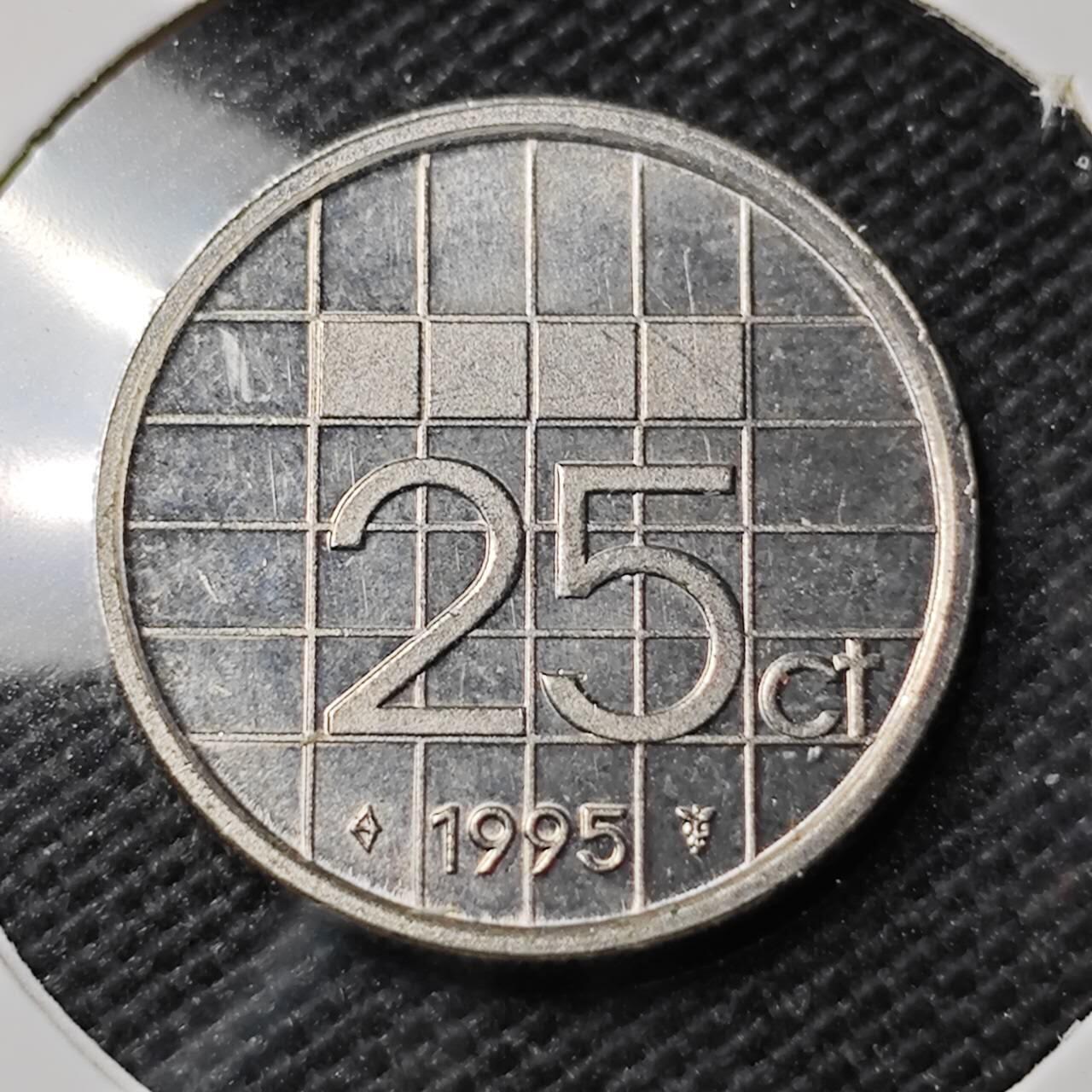 KK钱币收藏小铺 第354场 2月预留时间 周末发货  1995荷兰25分