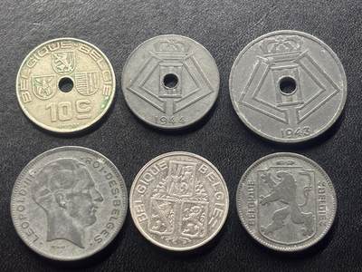 邮泉阁限时拍卖第二十八场 各国硬币专场（硬币在国外。） - 比利时利奥波德三世6枚法语版