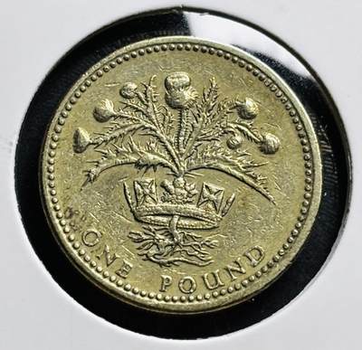 文馨钱币收藏第 274 场，批量银币，散币场 长期接收代拍品 - 1984 年英国伊丽莎白二世 苏格兰蓟 1 镑铜币，第二版独年份
