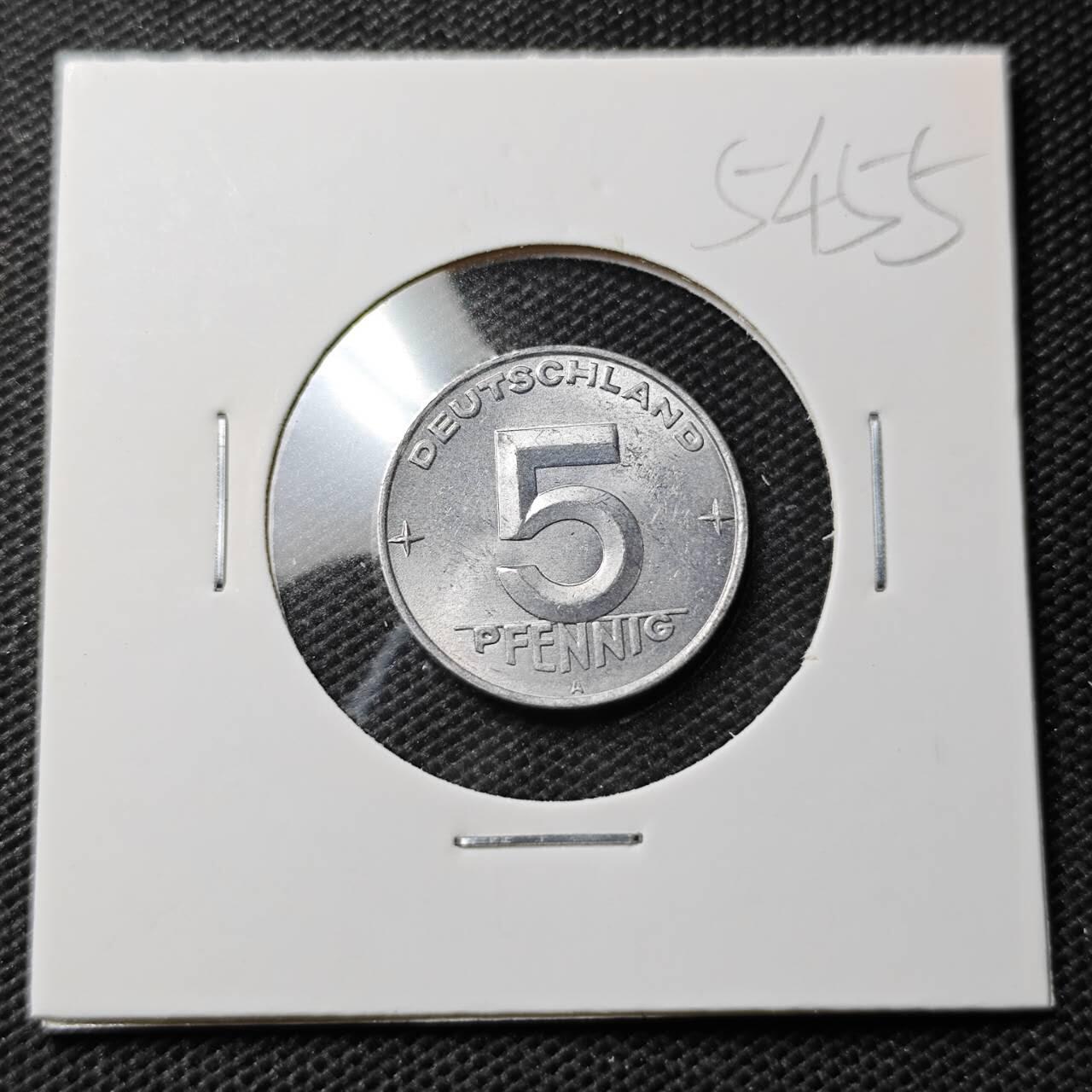 KK钱币收藏小铺 第354场 2月预留时间 周末发货  1953东德5芬尼 好品
