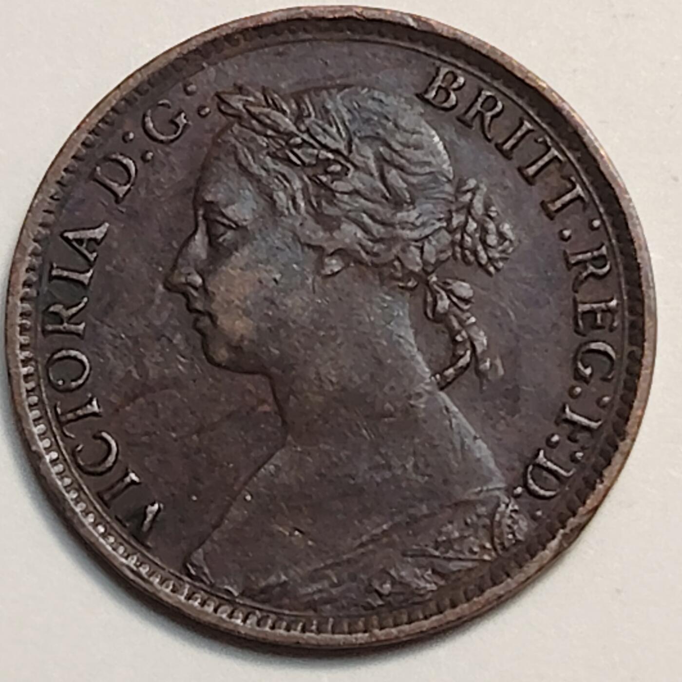 布加迪🐬～世界钱币(上海)🌾第 248 期 /  各国套币和散币 英国🇬🇧 1885年 1法新 20mm