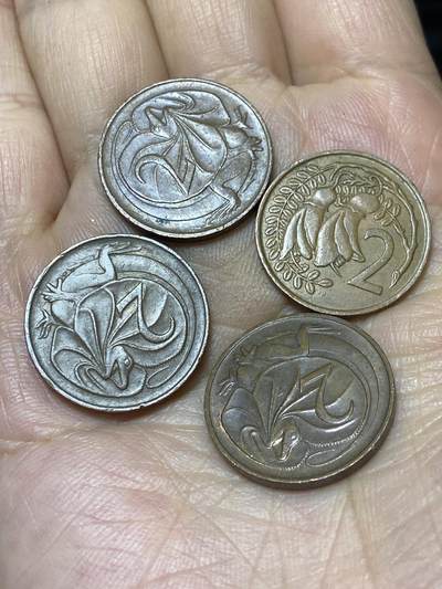 2025年第一百零三场(总第一百二十九场）乔治六世国王各年份1法新专场(免佣金) - 散币4枚：澳大利亚🇦🇺1966年1967年2分，新西兰🇳🇿1967年2分