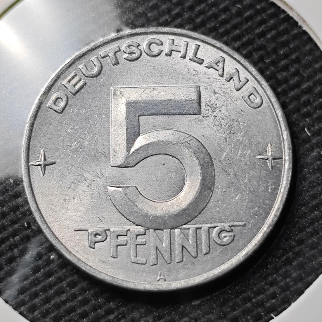 KK钱币收藏小铺 第354场 2月预留时间 周末发货  1953东德5芬尼 好品