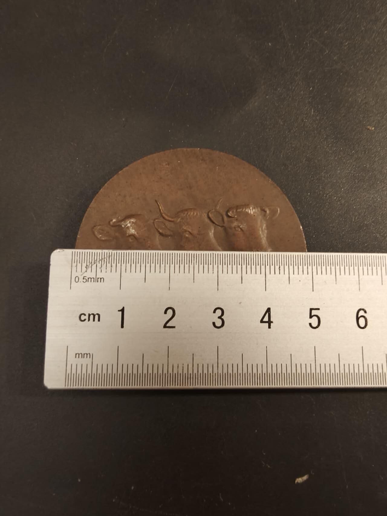 老王徽章第154期 法国索姆市农业协会协会大铜章 直径50mm 重量66.3g 