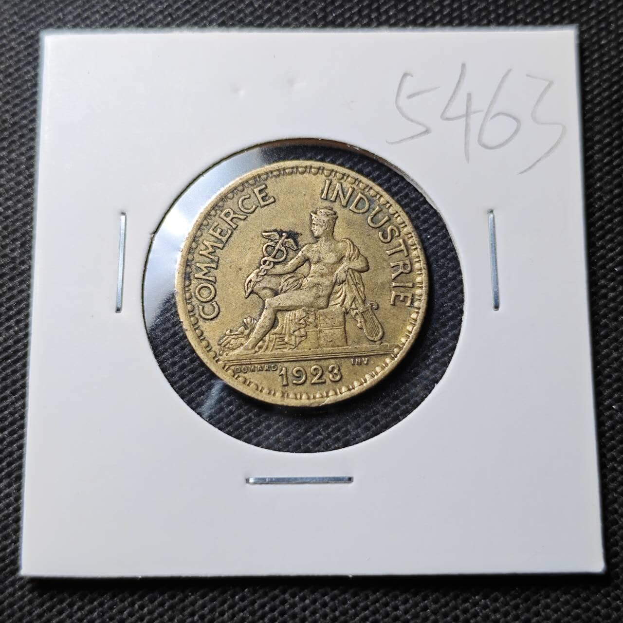 KK钱币收藏小铺 第354场 2月预留时间 周末发货  1923法国1法郎铜币