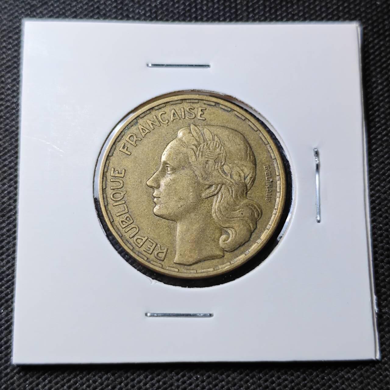 KK钱币收藏小铺 第354场 2月预留时间 周末发货  1953法国50法郎铜币