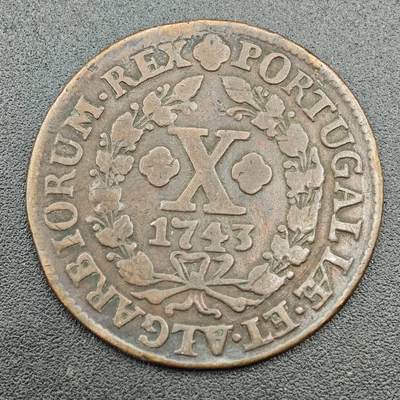 【淘币小摊】限时拍第七百五十八拍  国庆10连拍 老铜币场 外出13号发货 满百包邮可预留两周  周一统一发货  - 葡萄牙1743年10瑞斯铜币