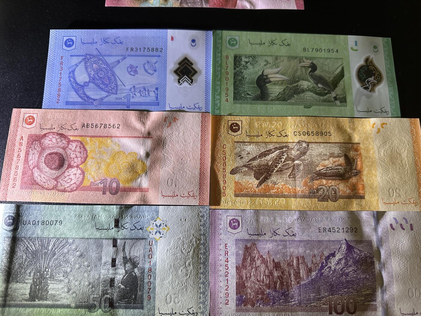《外钞收藏家》第五百七十三期（精品场）（本平台长期征集拍品、欢迎藏友们联系合作） 马来西亚新版6张一套（1/5/10/20/50/100林吉特）	UNC