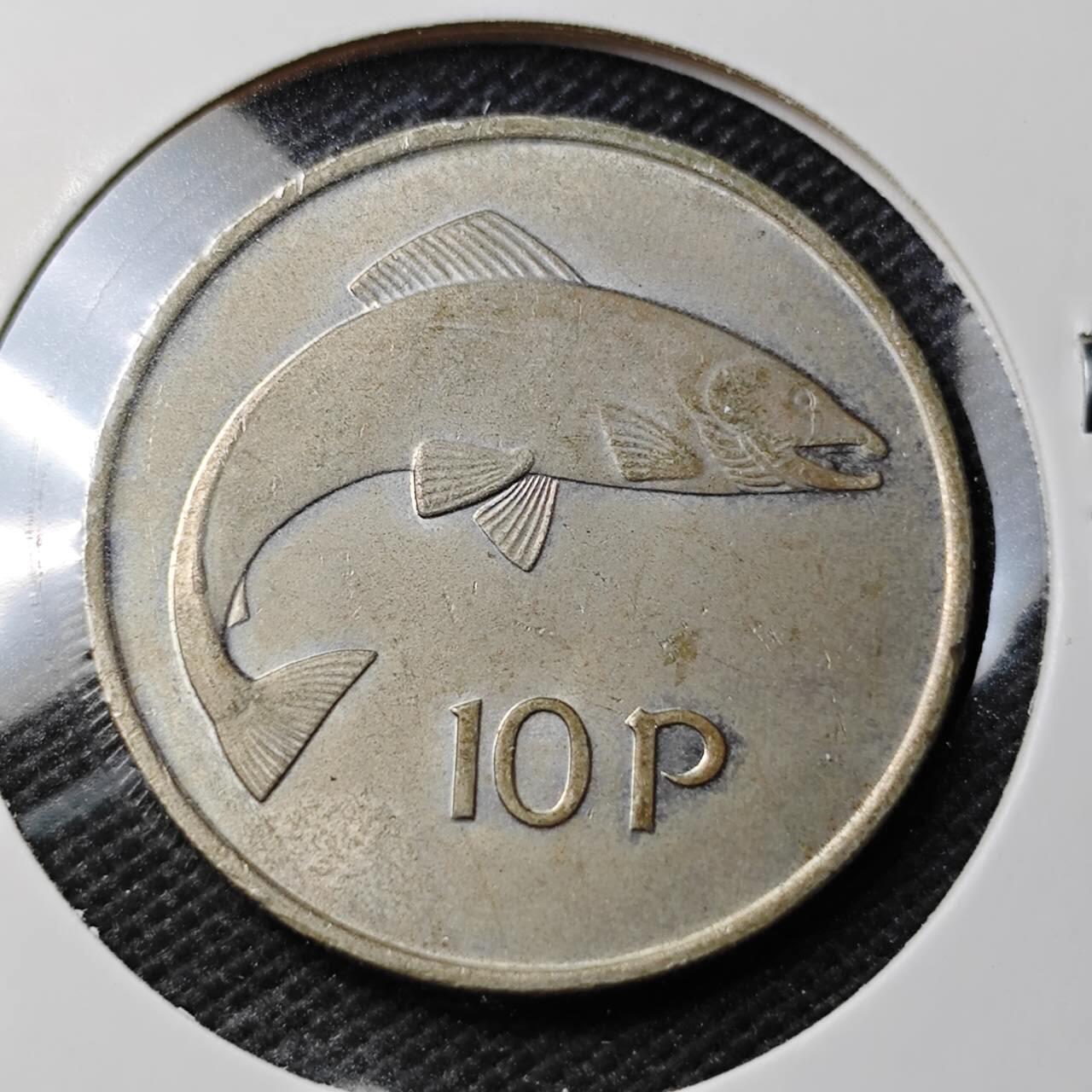 KK钱币收藏小铺 第354场 2月预留时间 周末发货  1974爱尔兰10便士 好品