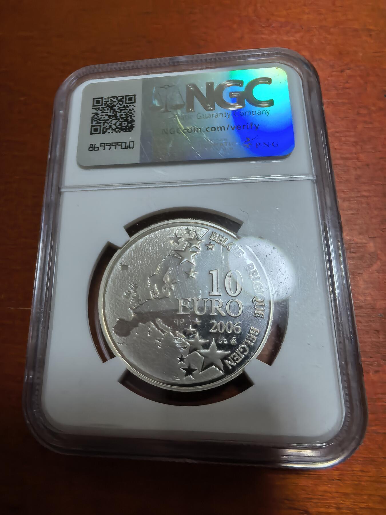 长老汇蛇年精选第五十七场拍卖 2006 比利时卡奇尔森林矿难50周年10欧元精制银币，NGC PF68UC，唯二亚军，更高1枚