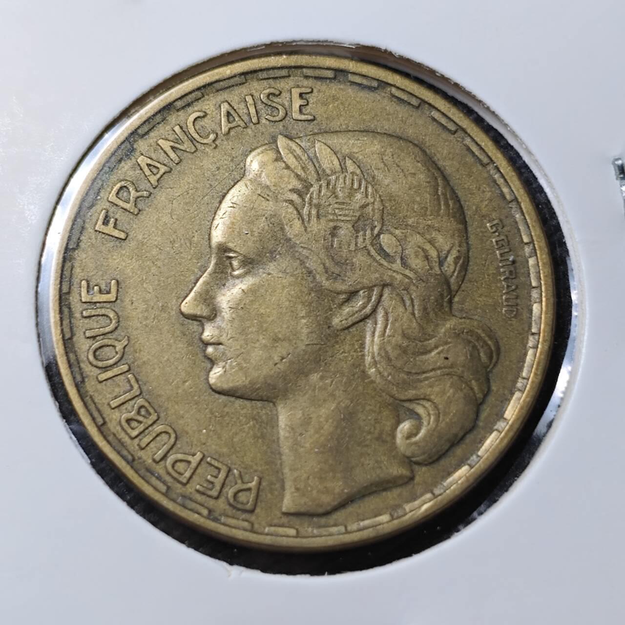 KK钱币收藏小铺 第354场 2月预留时间 周末发货  1953法国50法郎铜币