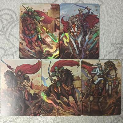 花开卡拍第42期（10月12号周日截拍，品控勿拍!!!拍品不寄存，运费5元，自制卡难免瑕疵，可能存在轻微撞角爆边等出厂瑕疵，品控介意勿拍！） - 卡将 五虎将 彩闪5张