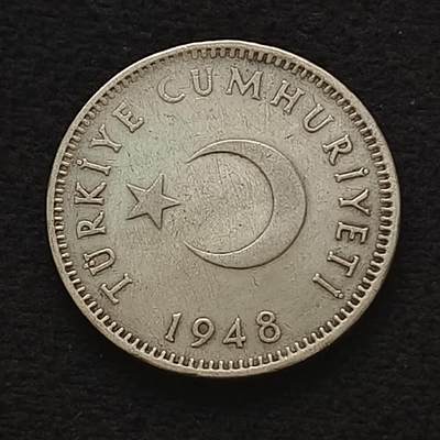 【全场包邮】纯粹捡漏拍466场-待排序 - 土耳其1948年1里拉银币