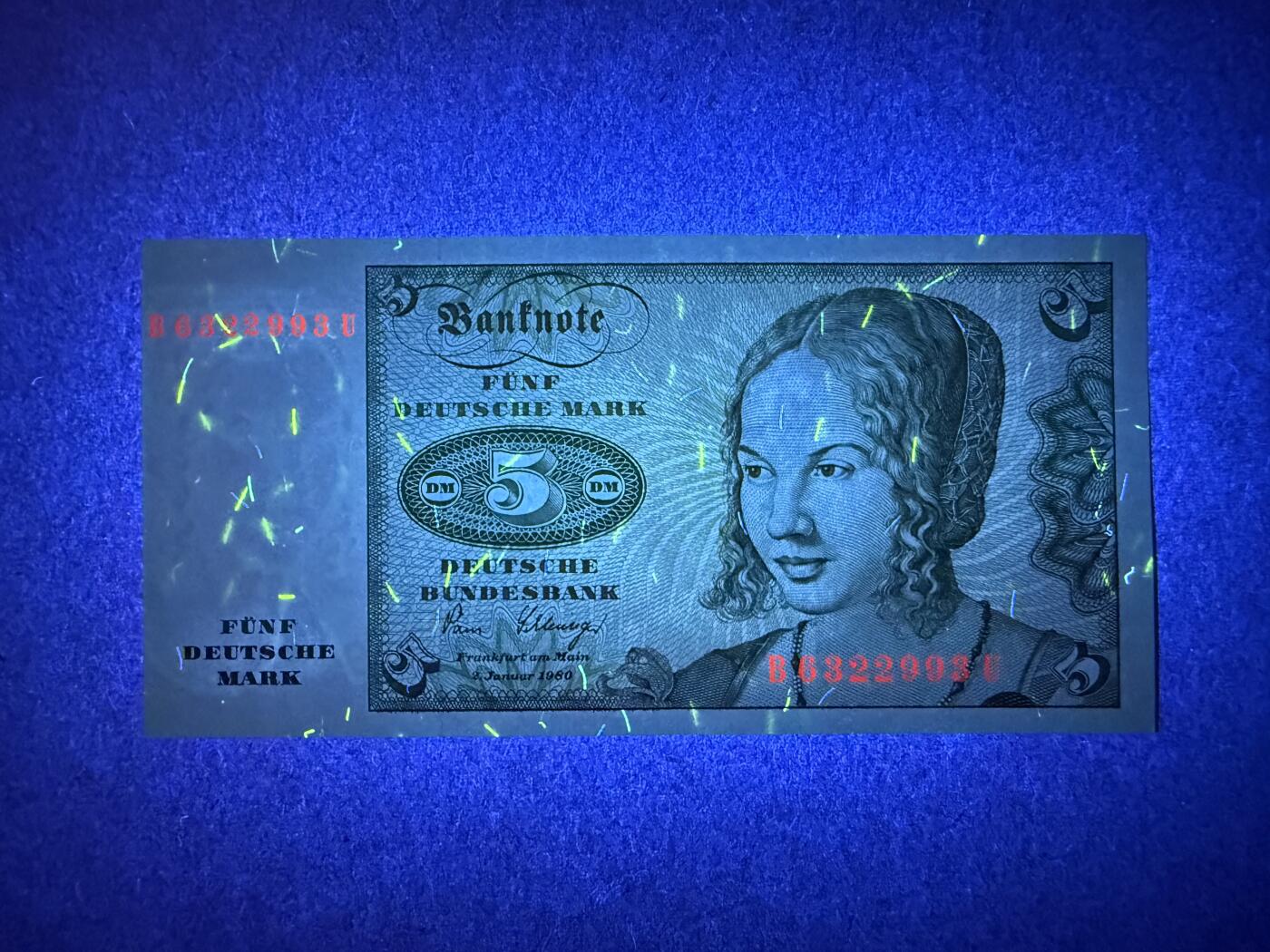 《艾美收藏》第214期-10.7周二国庆外币超白金场 德国5马克 UNC 1980年 无47